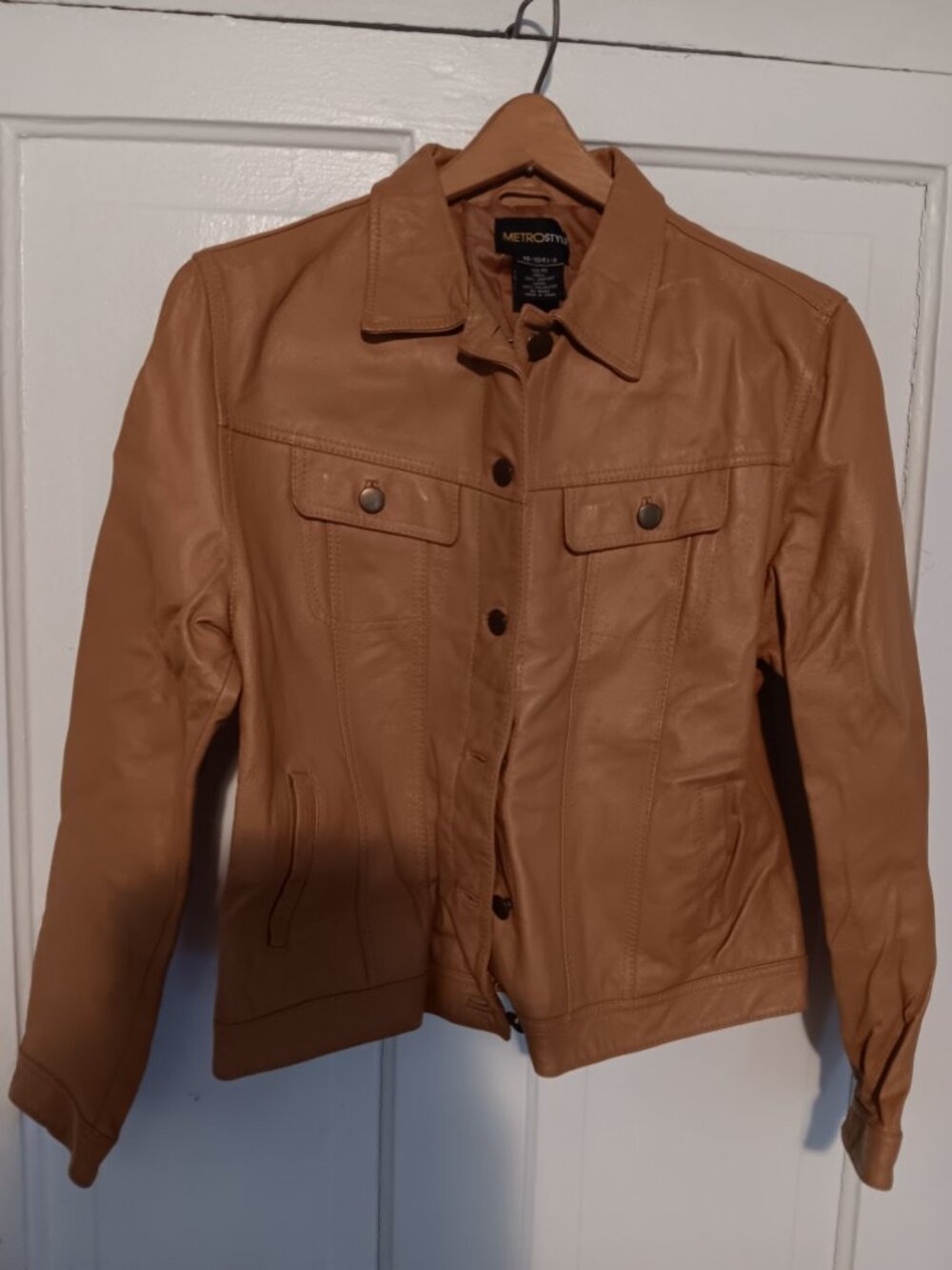 Brown Metro Style Leather Jacket Size 10